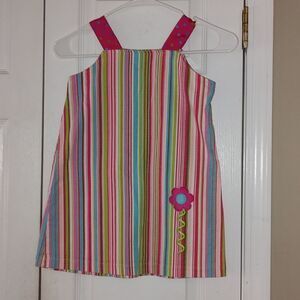 Chez Ami Patsy Aiken Striped dress with flower Sz 6